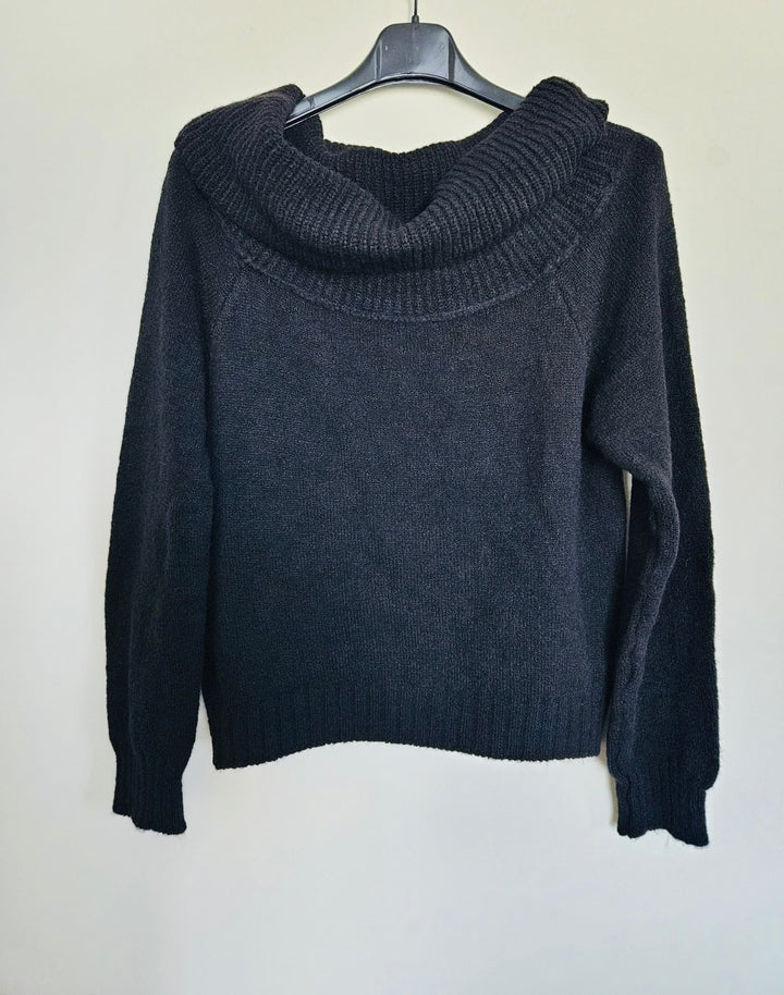 Black Bardot Style Jumper