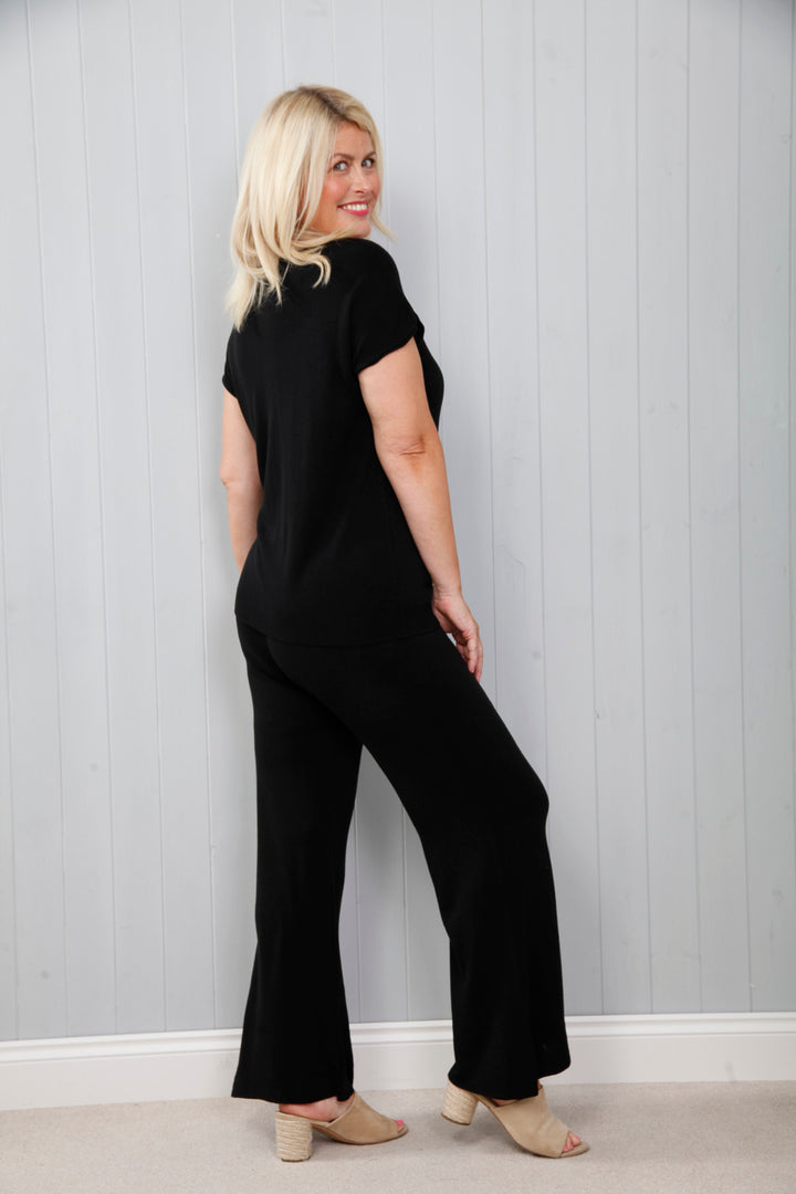 Kendall Knitted Trouser Set Black