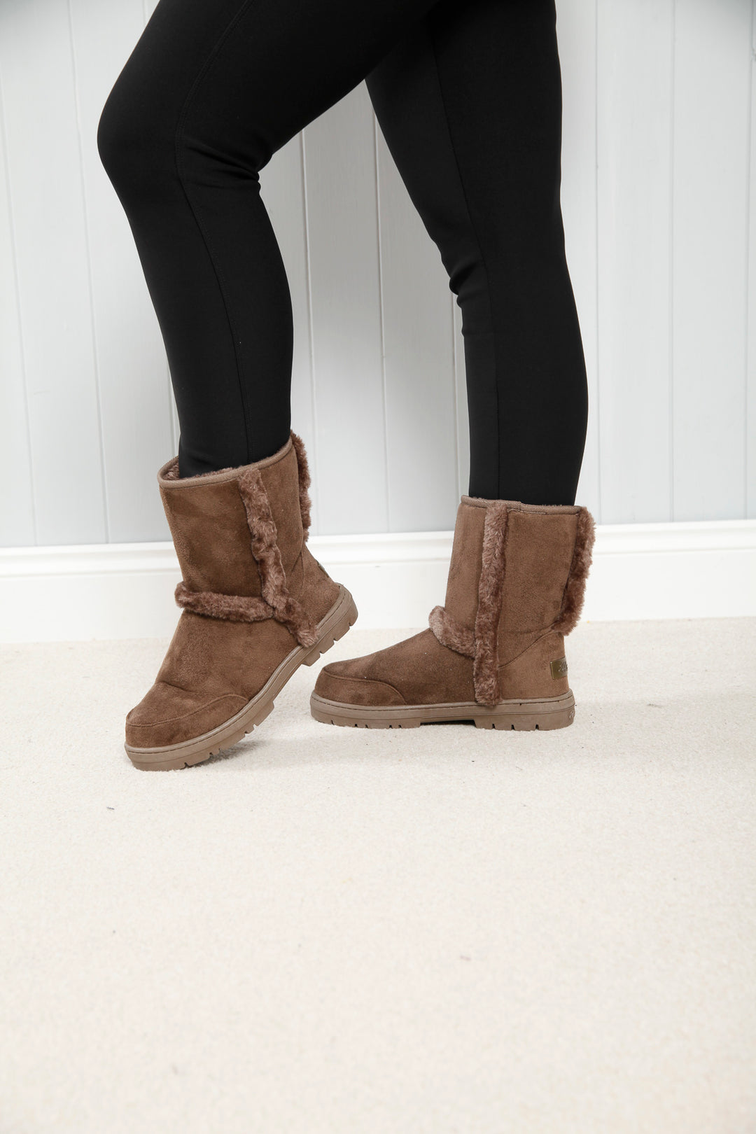 Geri Fur Lined Boots Mocha