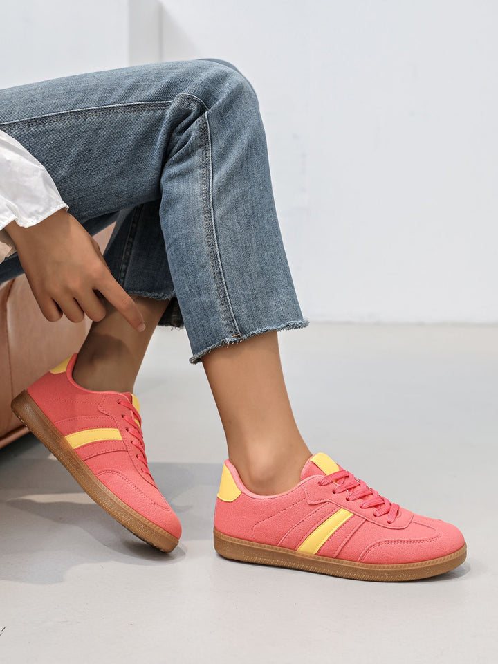 Vespa stripe Trainers Coral/Yellow