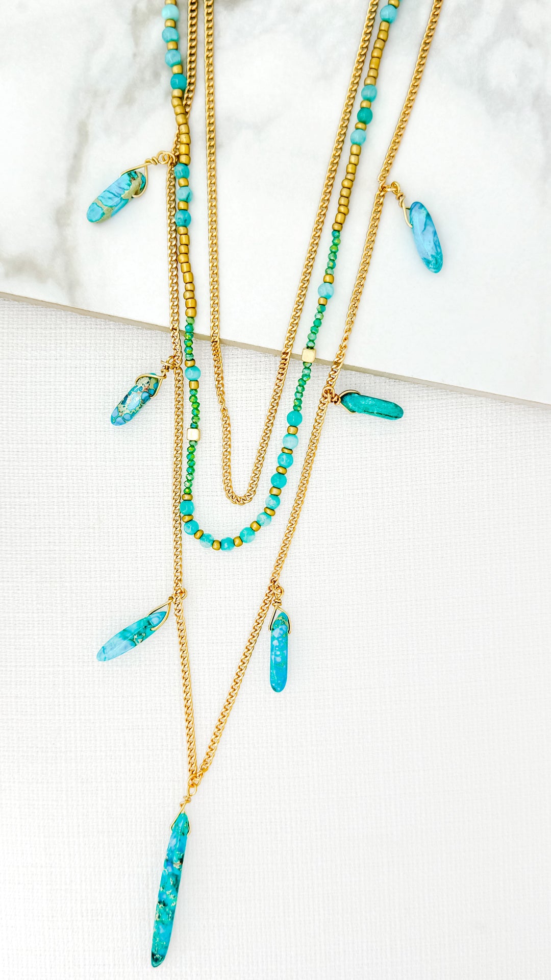 Topax Turquoise dropper necklace