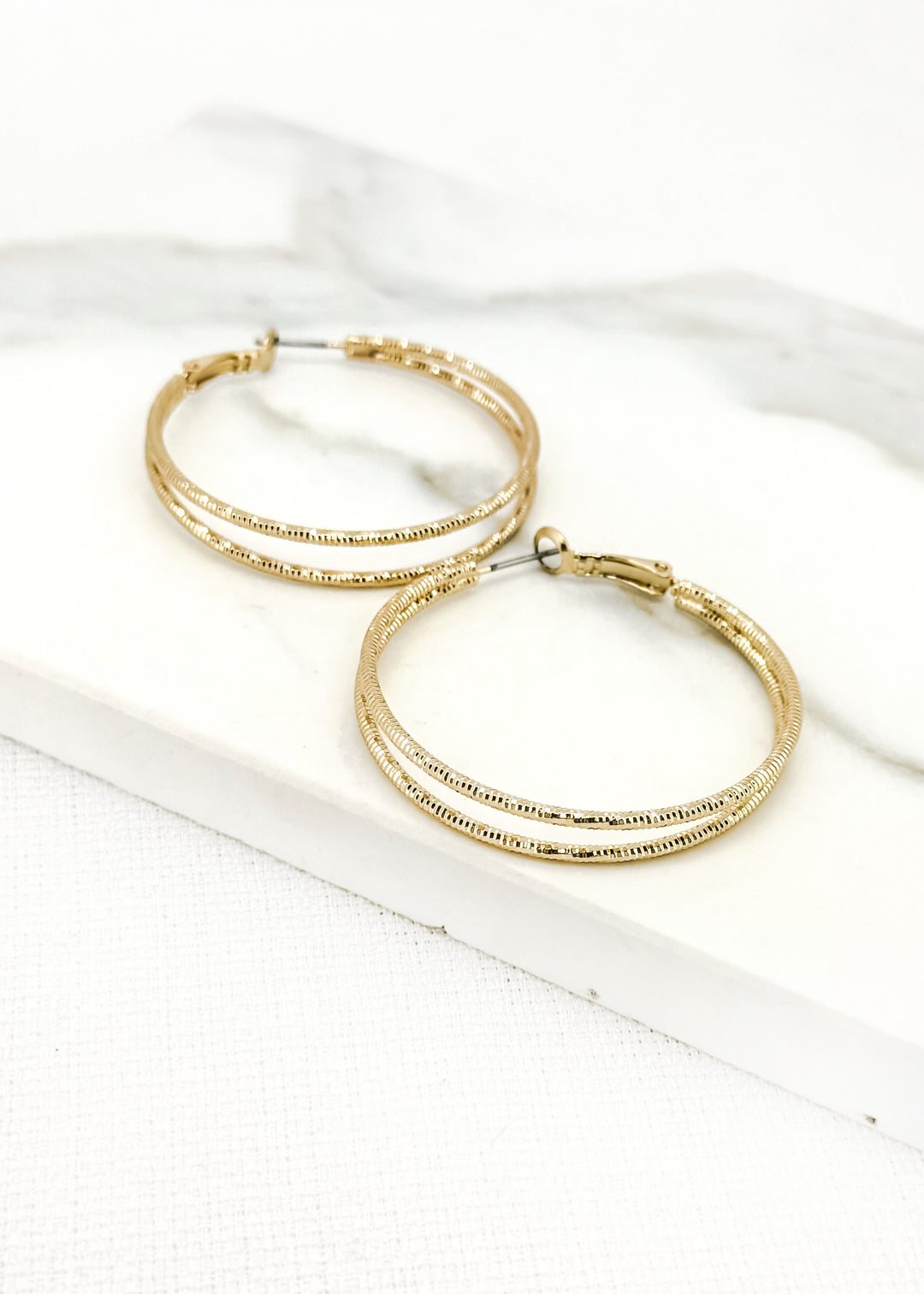 Yara double hoop earrings