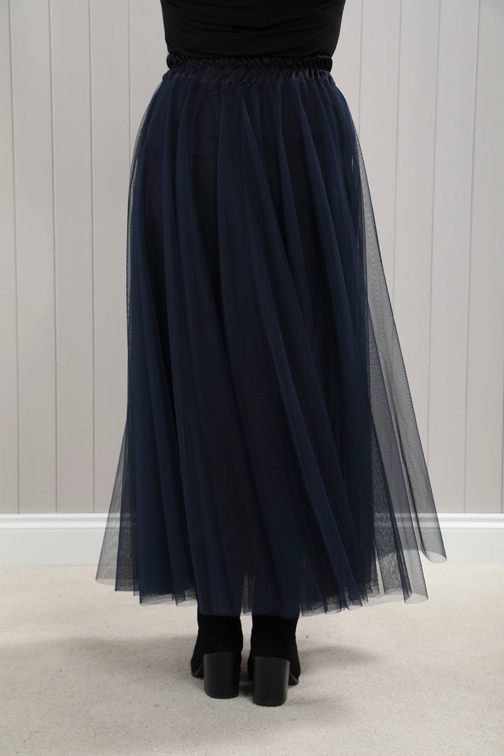 Tulle A-Line Skirt Navy