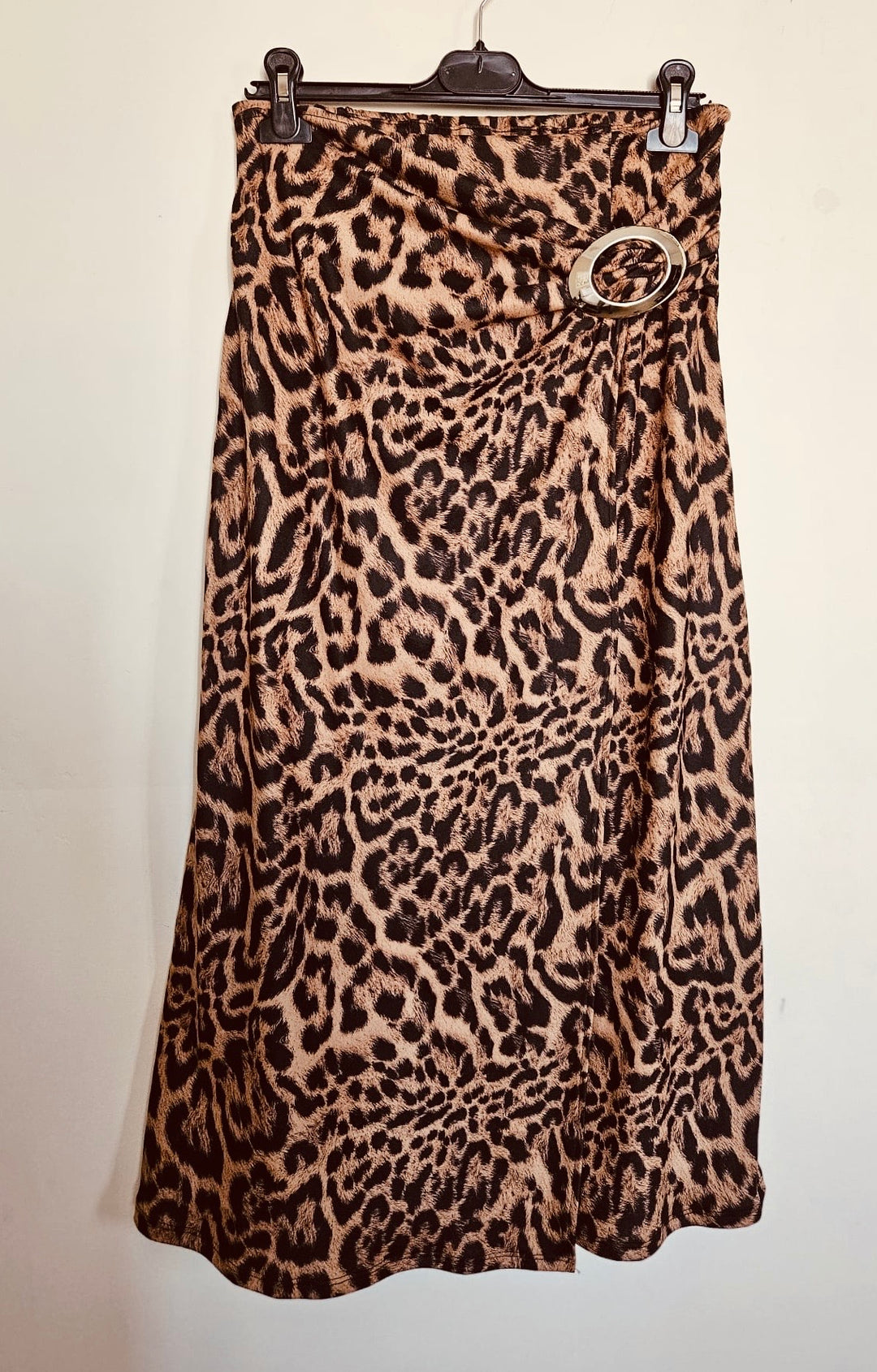 Animal print wrap skirt