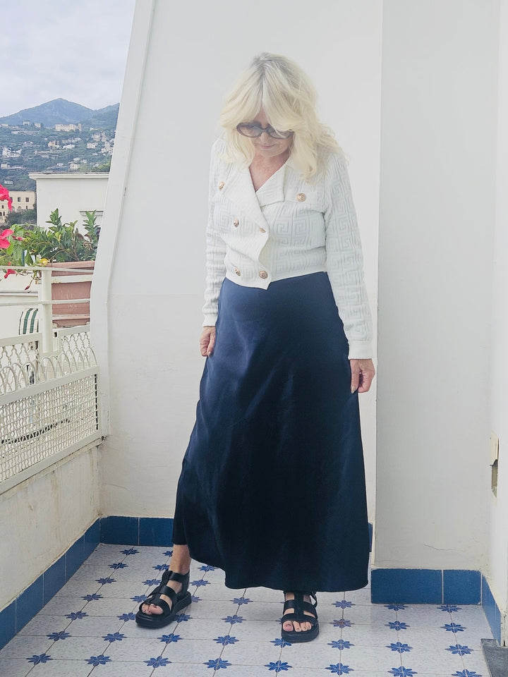 Beatrice Satin skirt Navy