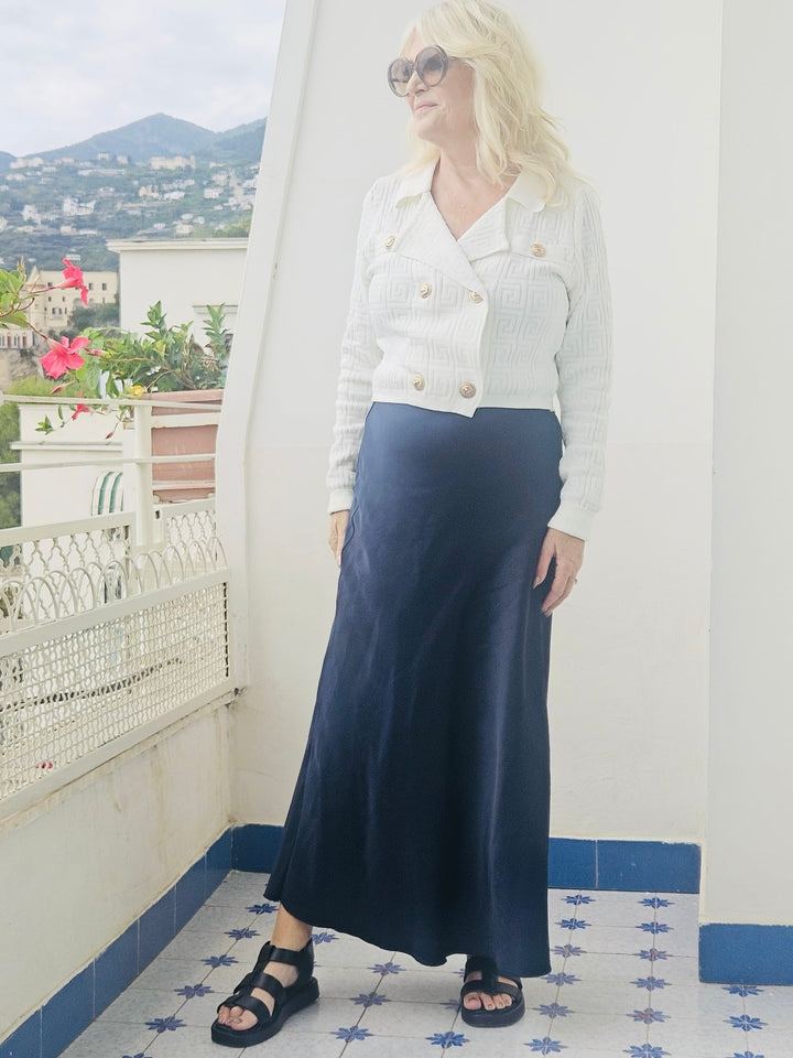 Beatrice Satin skirt Navy