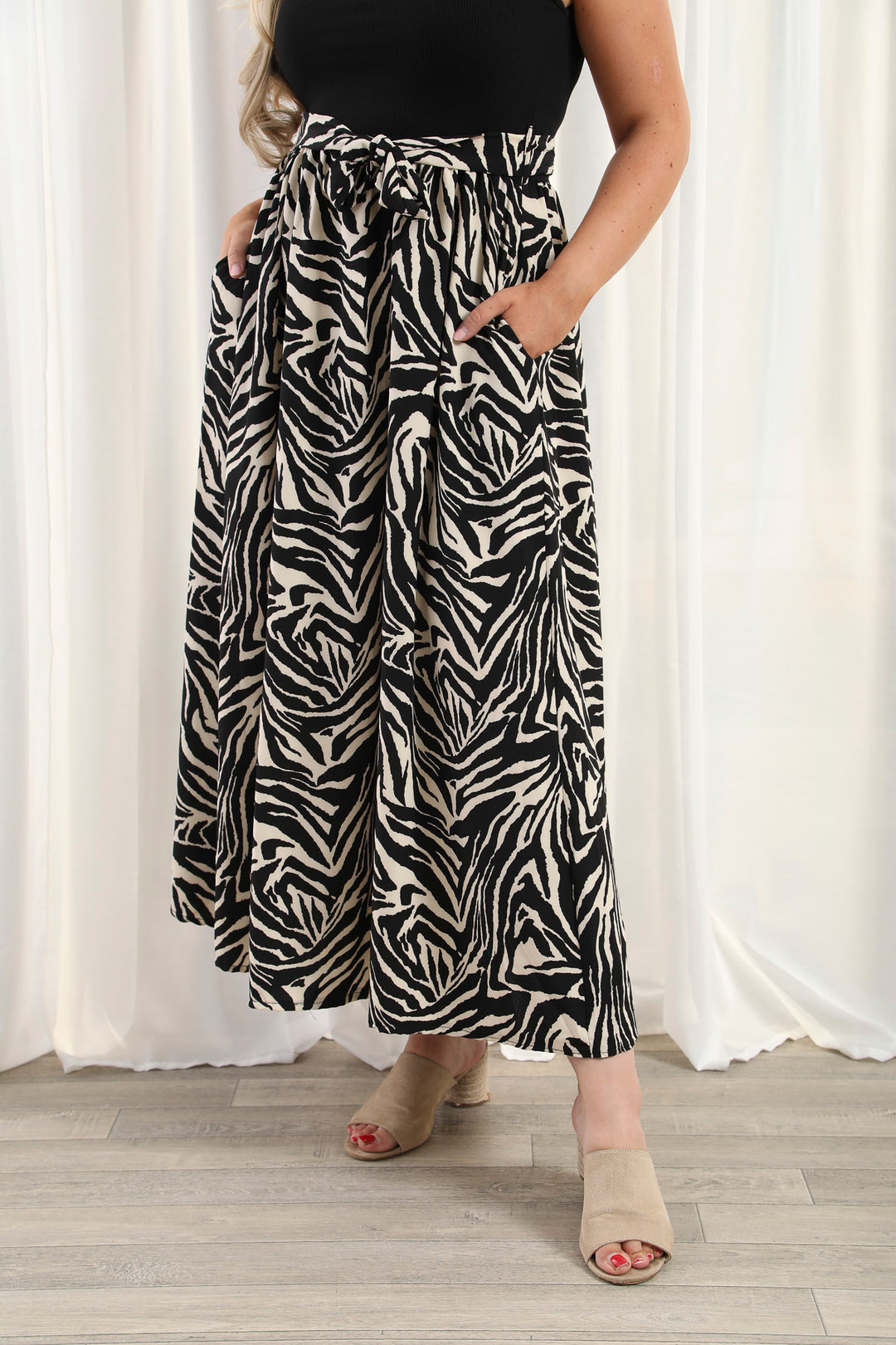 Zebra Venus Maxi Dress With Belt