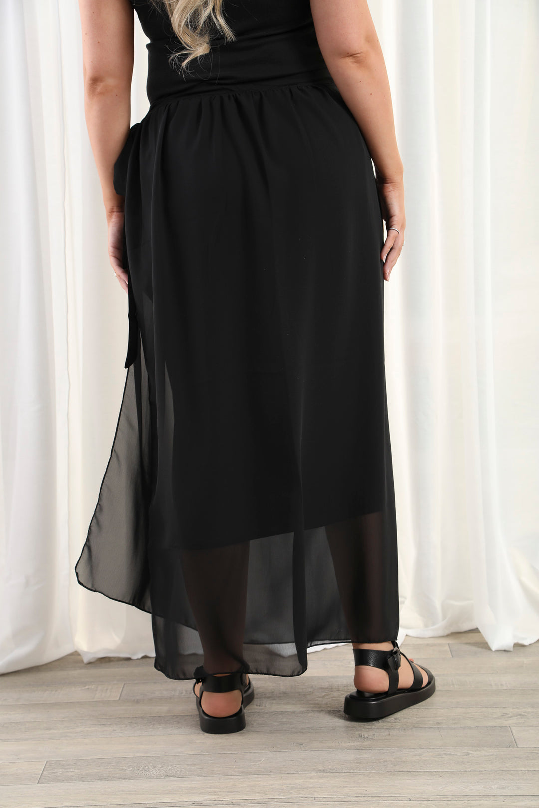 Black Chiffon Sarong