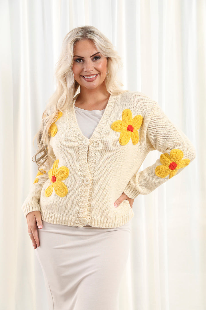 Floral Muse Cardigan Cream