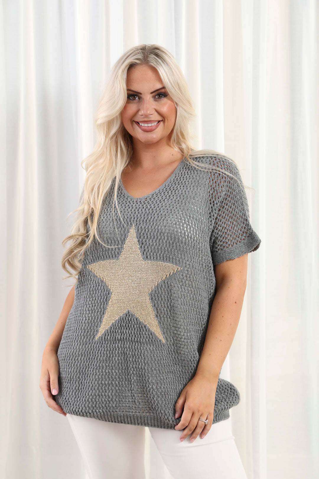 Leila star Jumper  Grey