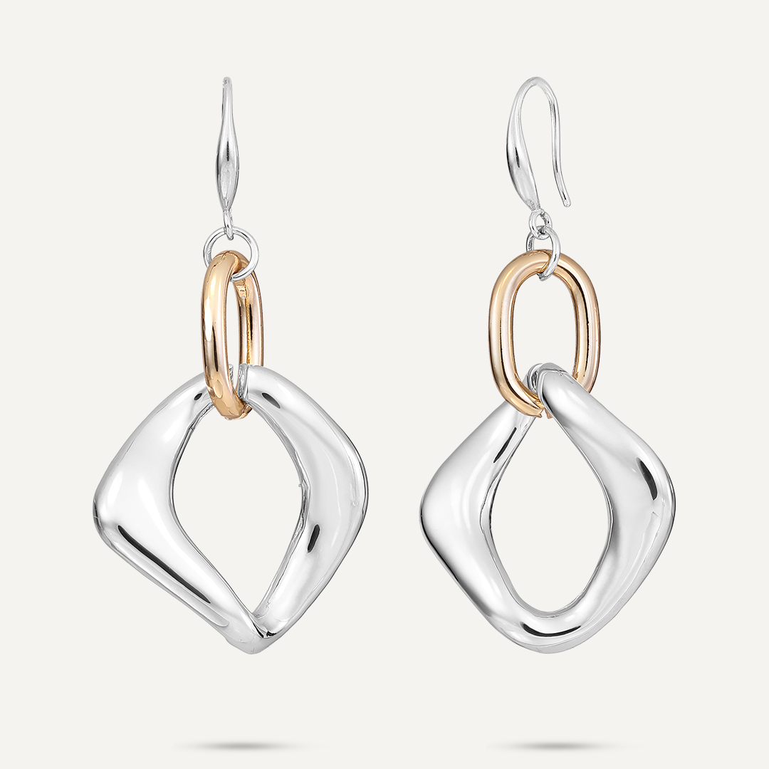 Square Link Drop Earrings