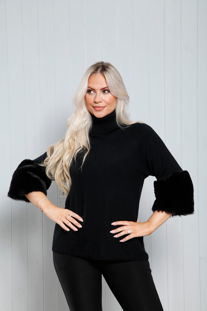 Isabella Cowl Luxe Jumper Black