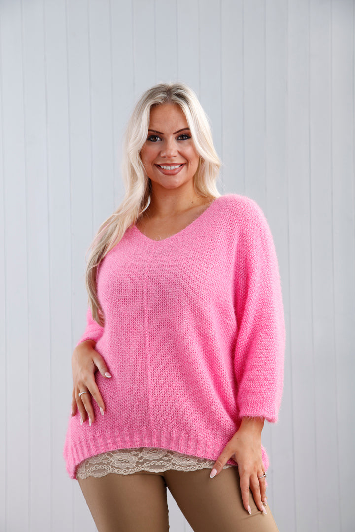 Bryony Brushed Knit Jumper Pink Sorbet