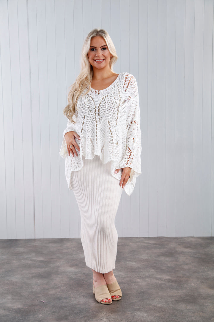 Eva Open Knit Top Cream