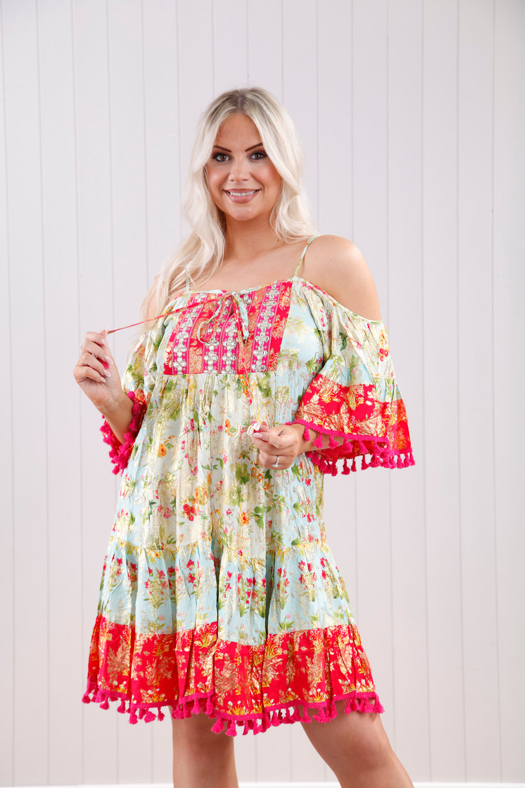 Yasmin Tassel Tunic Red