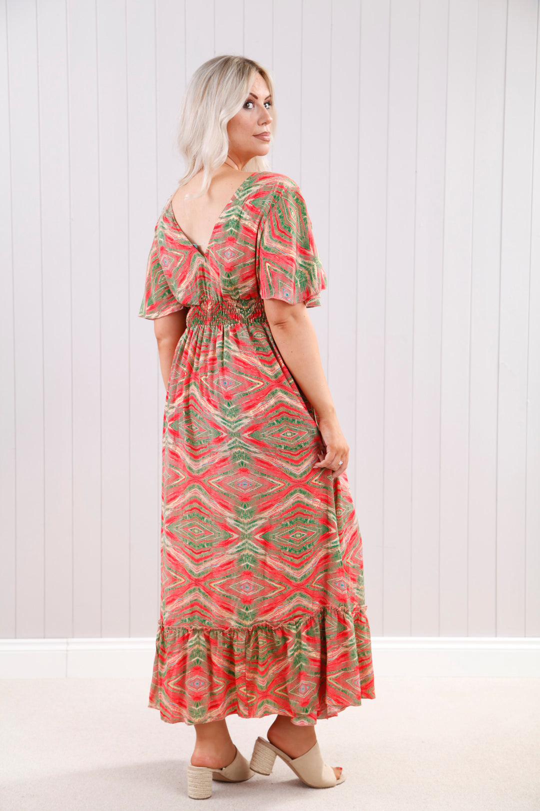 Lucca Mirrored Coral V Dress