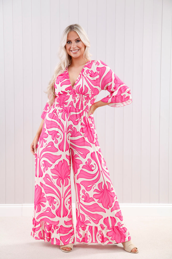 Geranium Jumpsuit Fuchsia