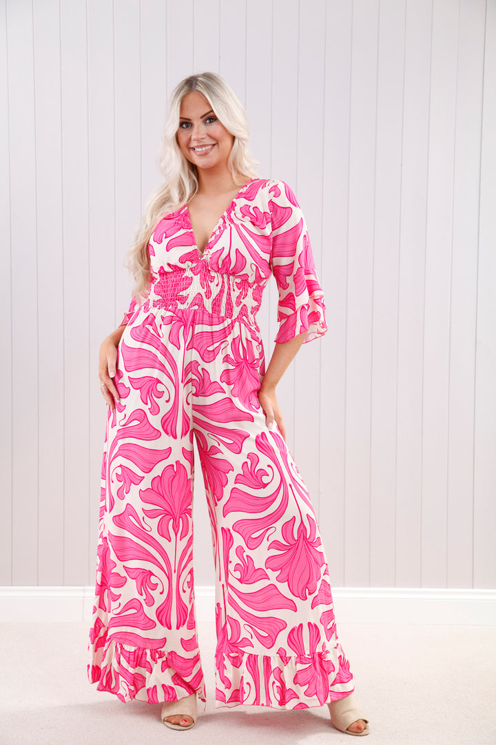 Geranium Jumpsuit Fuchsia