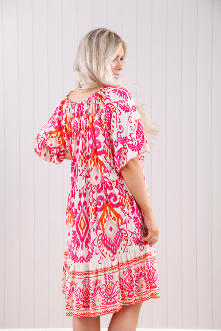 Vibrant Tribal Print Tunic Dress