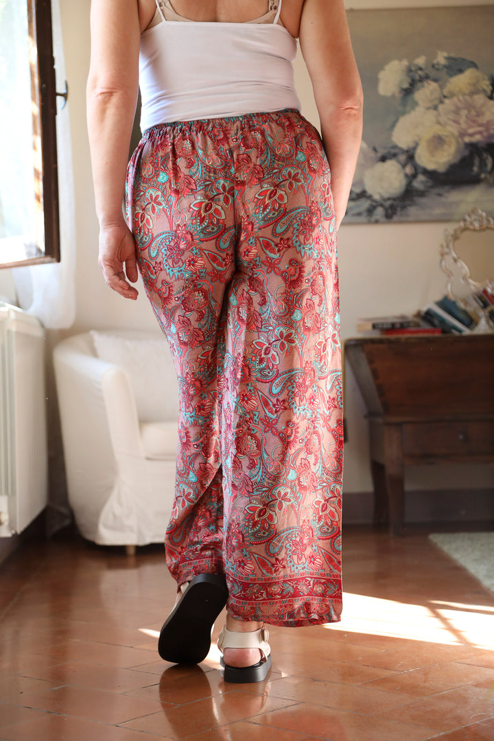 Bonita Boho Trousers Cherry