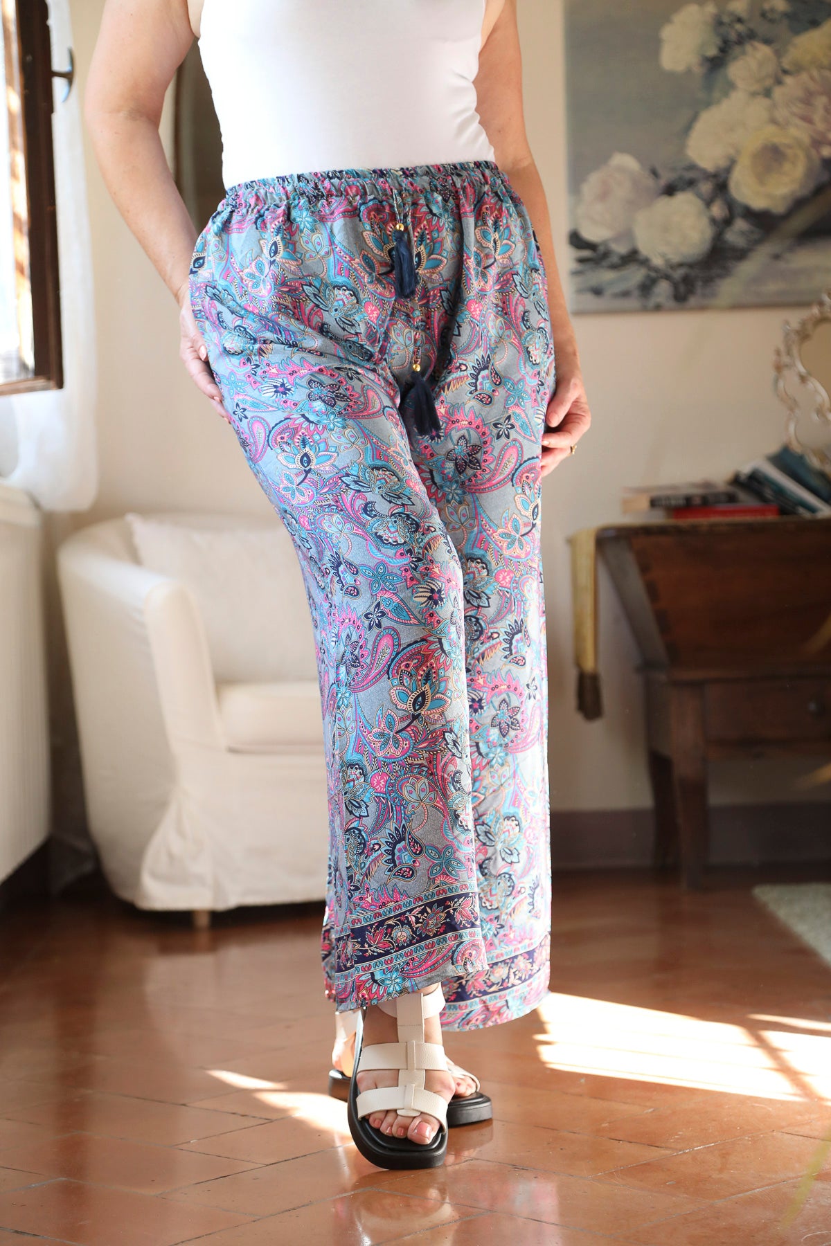 Bonita Boho Trousers Blueberry Goose Island