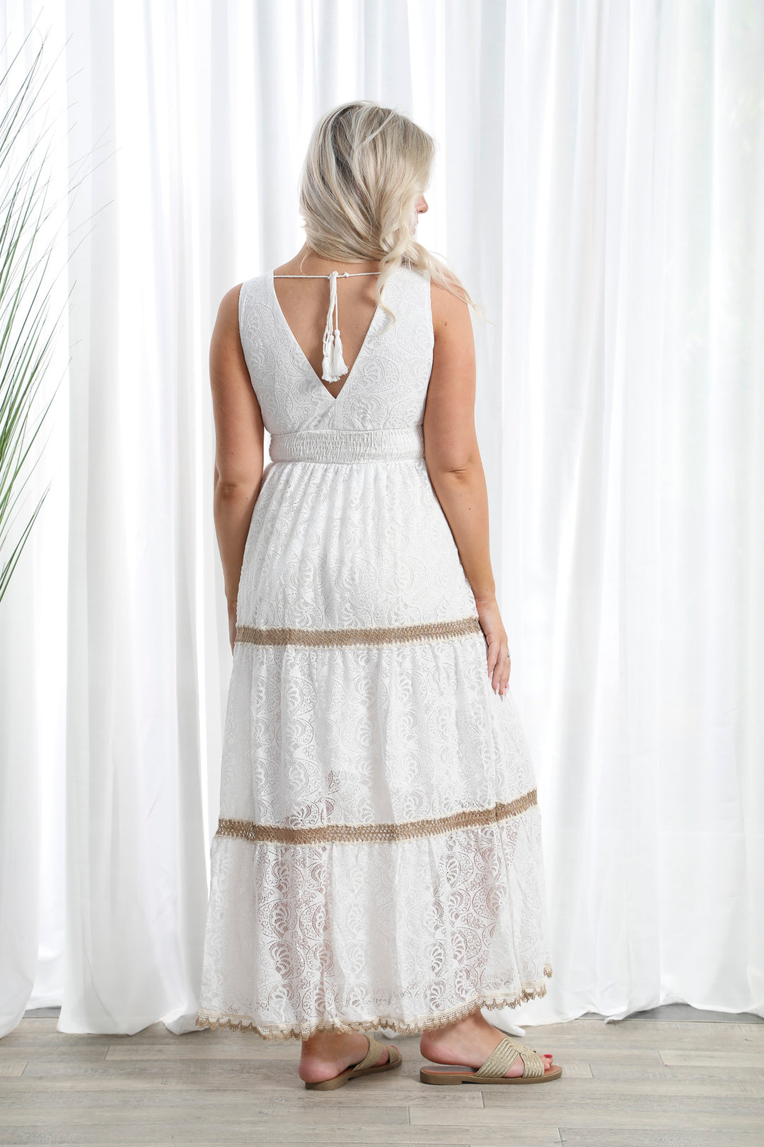 Delphinia Crochet Dress White