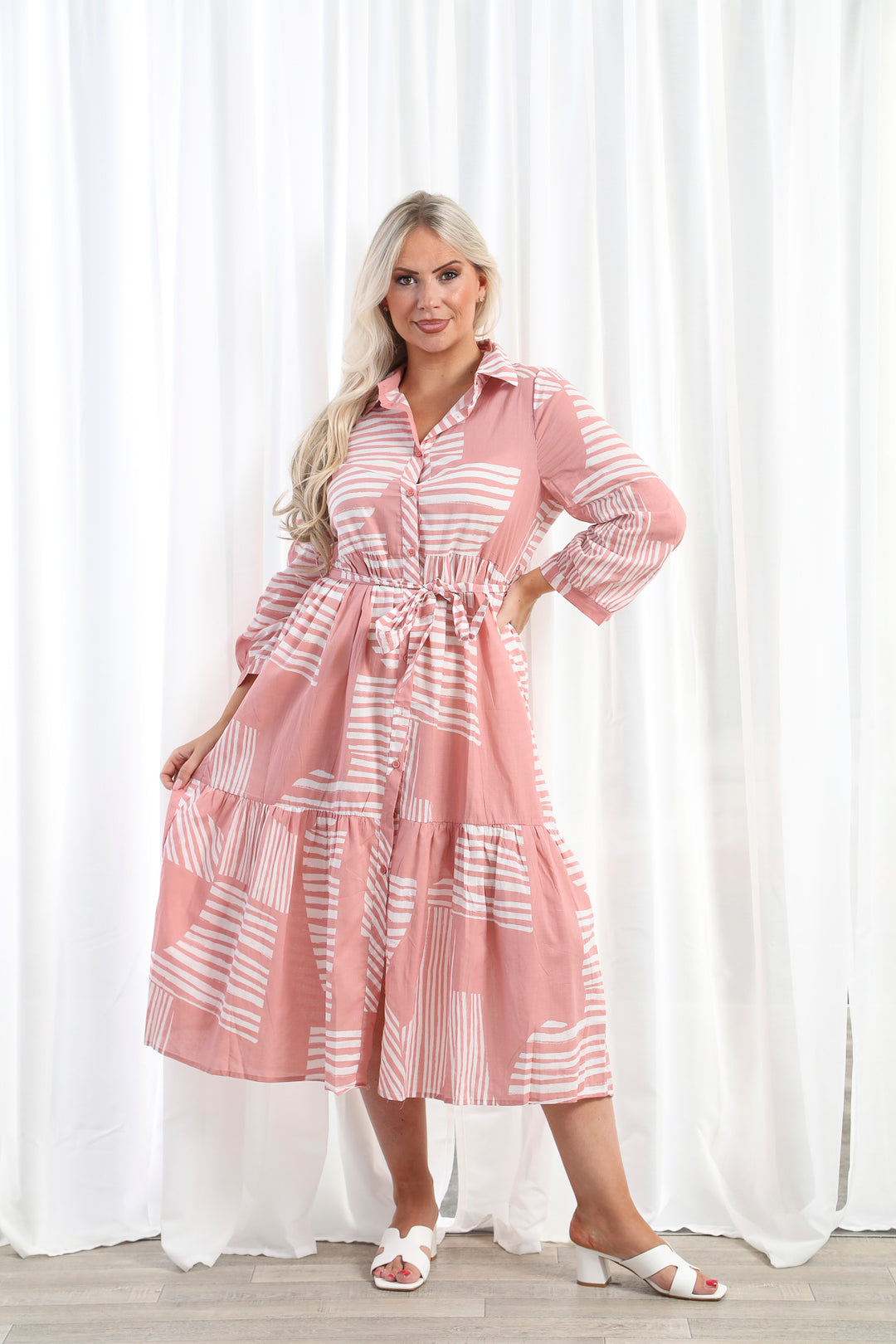 Darcie Shirt Dress Pink