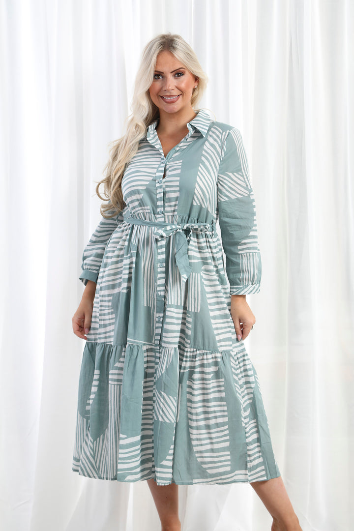 Darcie Shirt Dress Teal