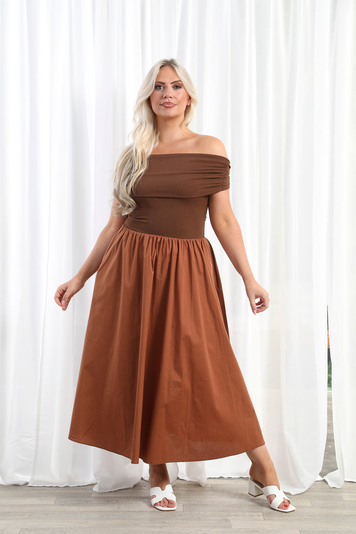 Jupiter Bandeau Dress Caramel