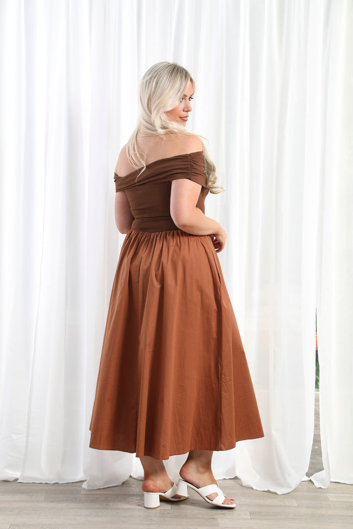 Jupiter Bandeau Dress Caramel