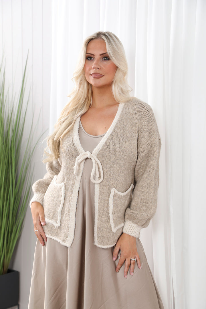 Pocket Trim Cardi Oat