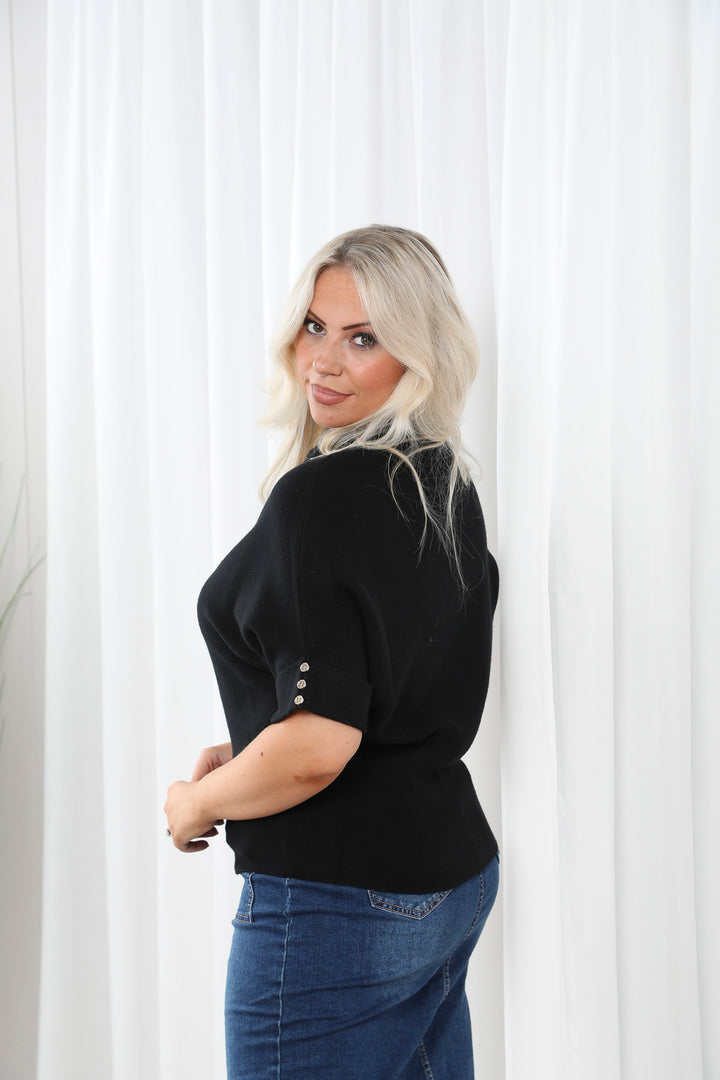 Cosmo Button Top Black