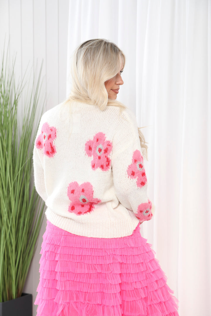 Angie Flower Jumper Cream