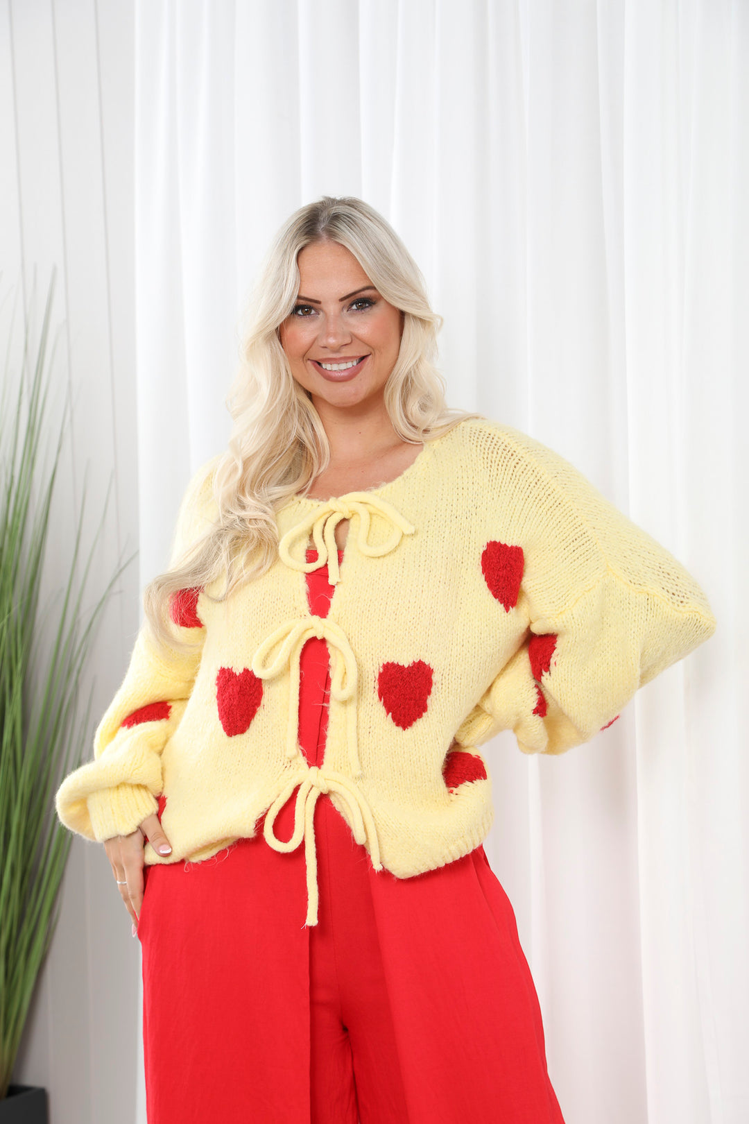 Heart Cardigan Lemon