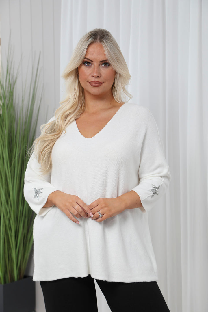 Anabelle Star Jumper Cream