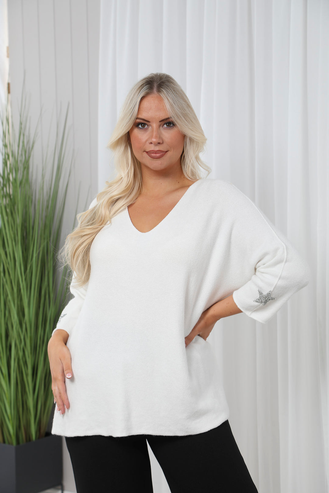 Anabelle Star Jumper Cream