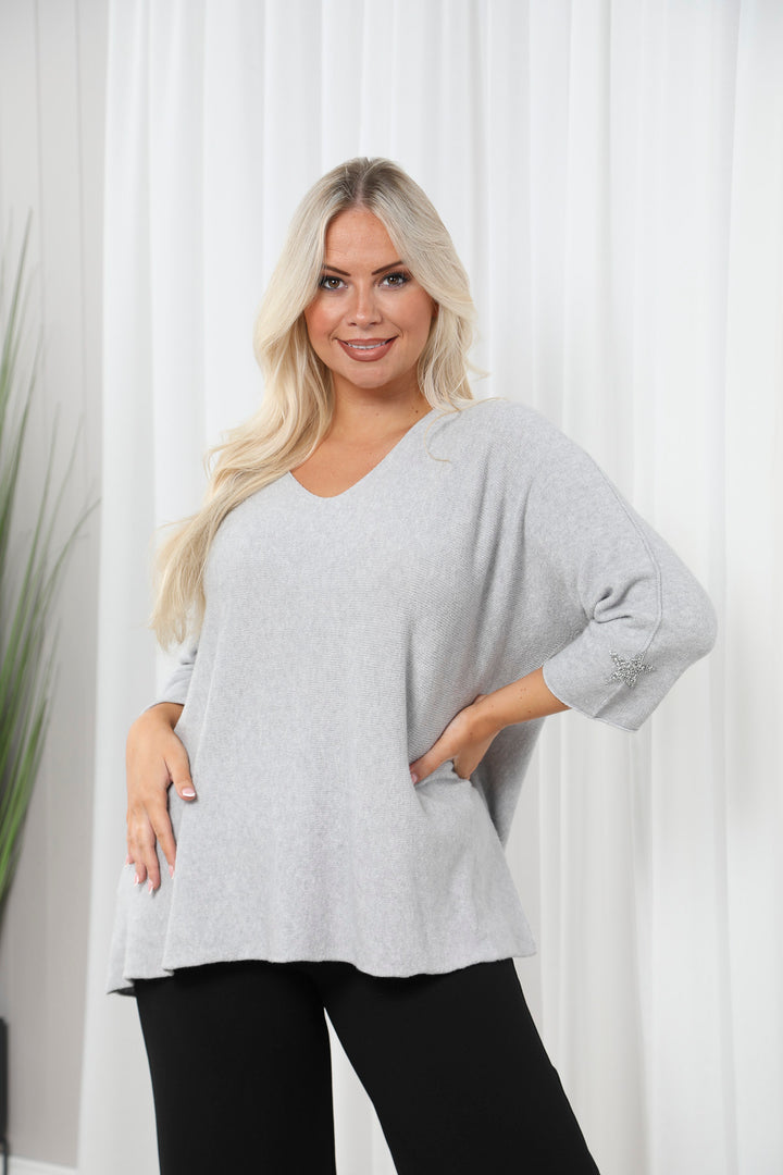 Anabelle Star Jumper Grey