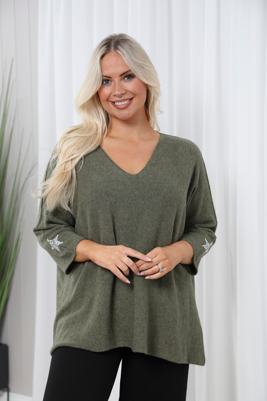 Anabelle Star Jumper Khaki