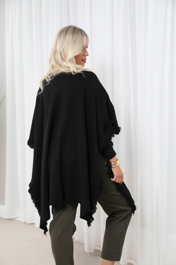 Fringe edge wrap Black