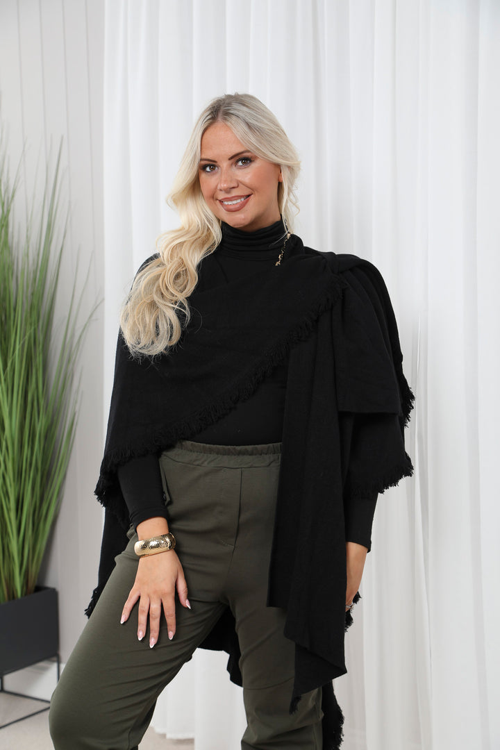 Fringe edge wrap Black