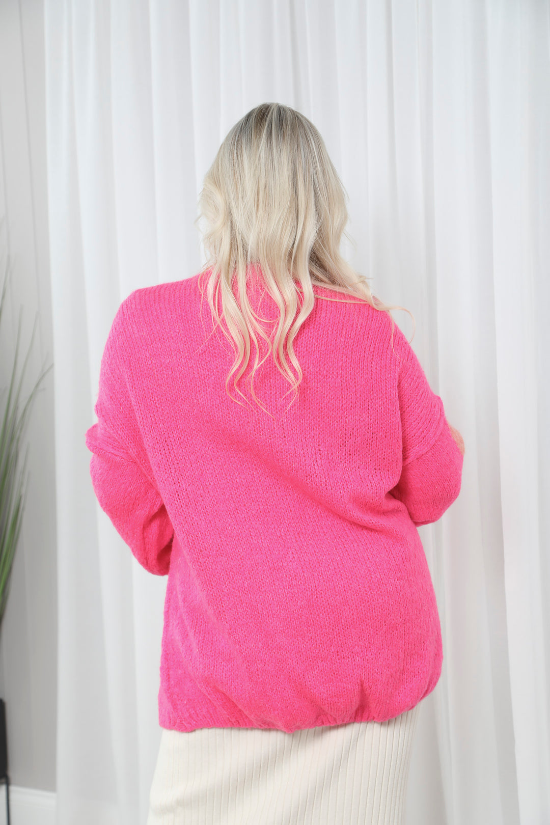 Julia Heart Cardigan Fuchsia