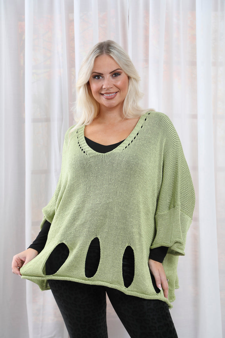 Fleur Knit Top Honeydew