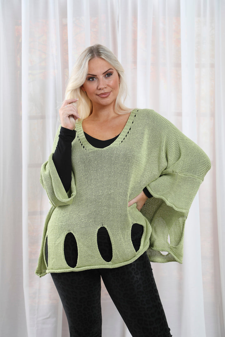 Fleur Knit Top Honeydew