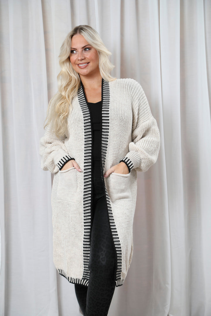 Elera Maxi Cardigan Beige