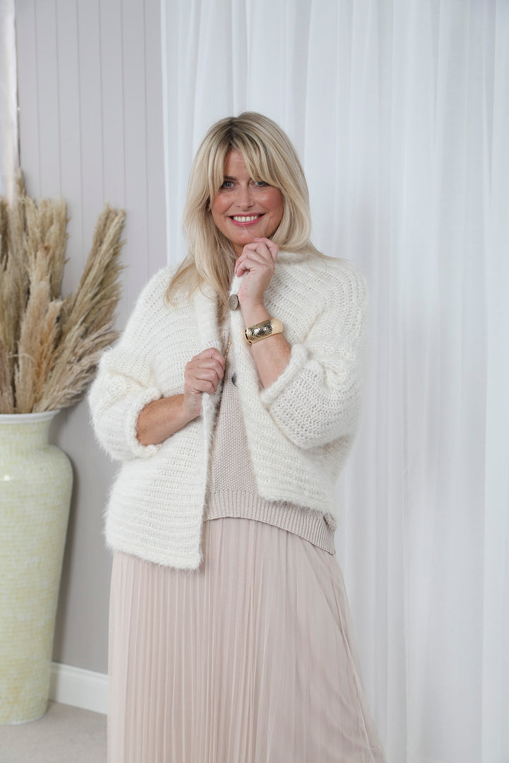 Millie Fluffy Cardigan Cream