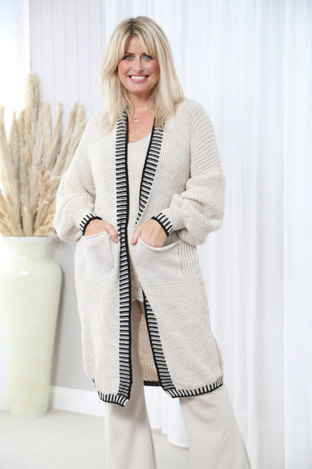 Elera Maxi Cardigan Beige