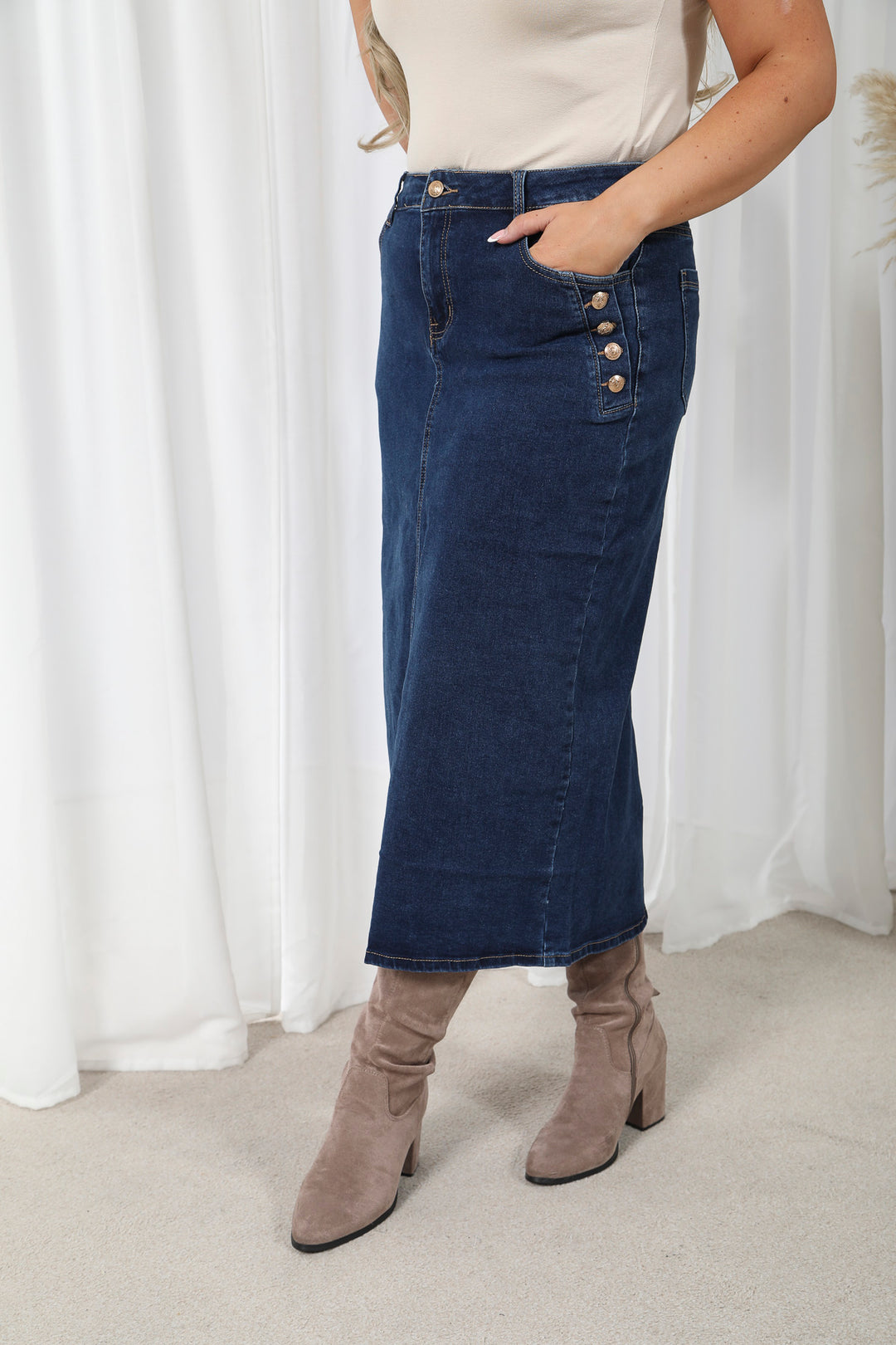 Curve Denim Skirt