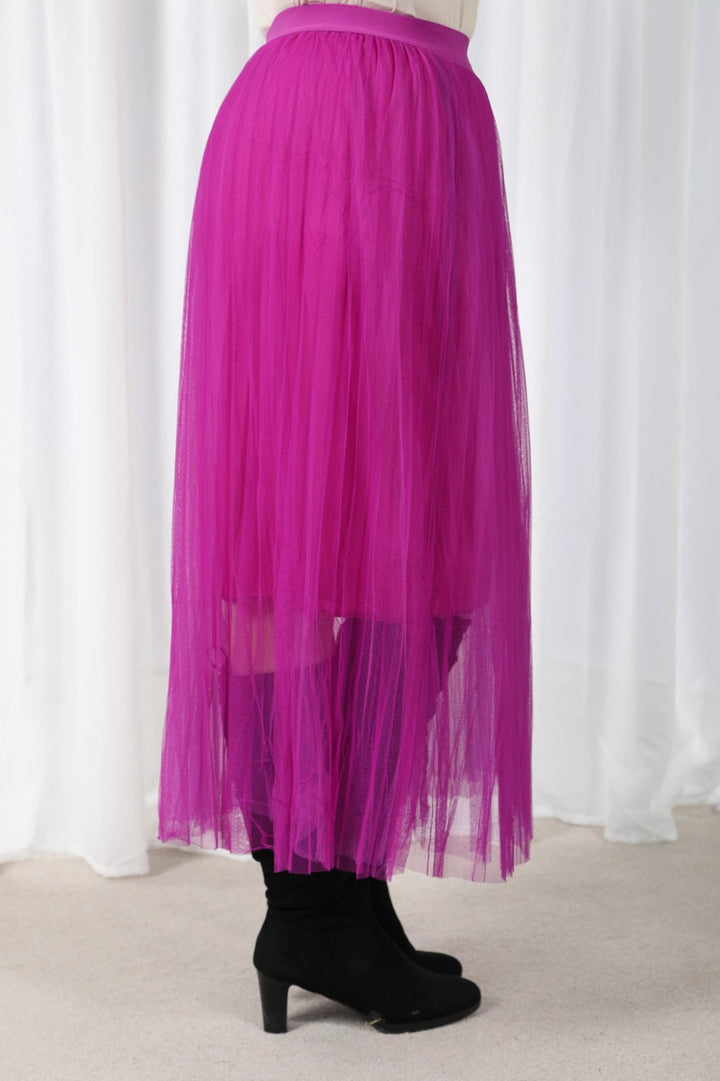 Tulle Maxi Skirt Magenta