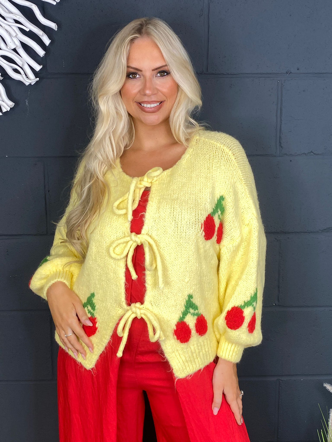 Cherry Cardigan Lemon