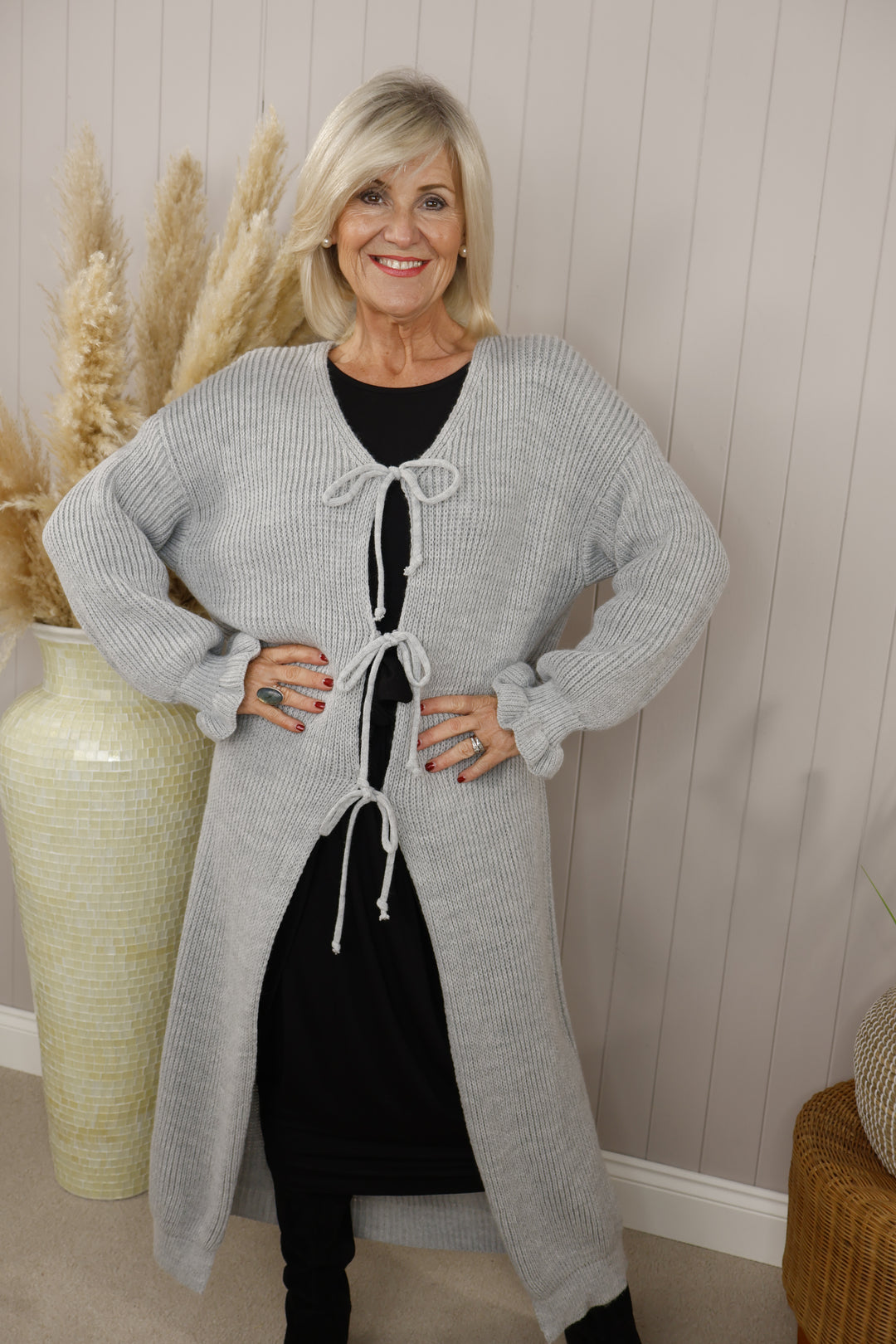 Bridget Long Cardigan Grey